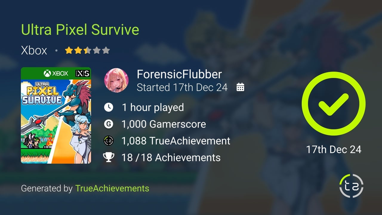 Ultra Pixel Survive achievement summary